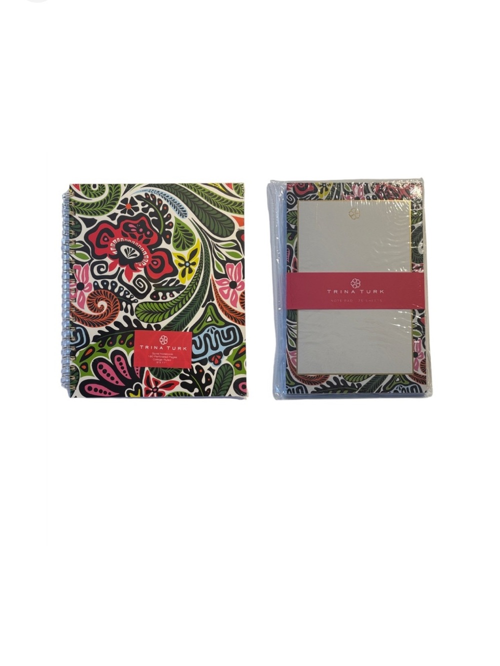 Trina Turk Hard Cover Spiral Bound Notebook and Notepad Bundle
